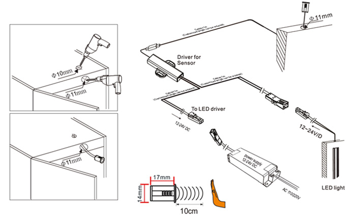 IR008A-H(Recessed door sensor )