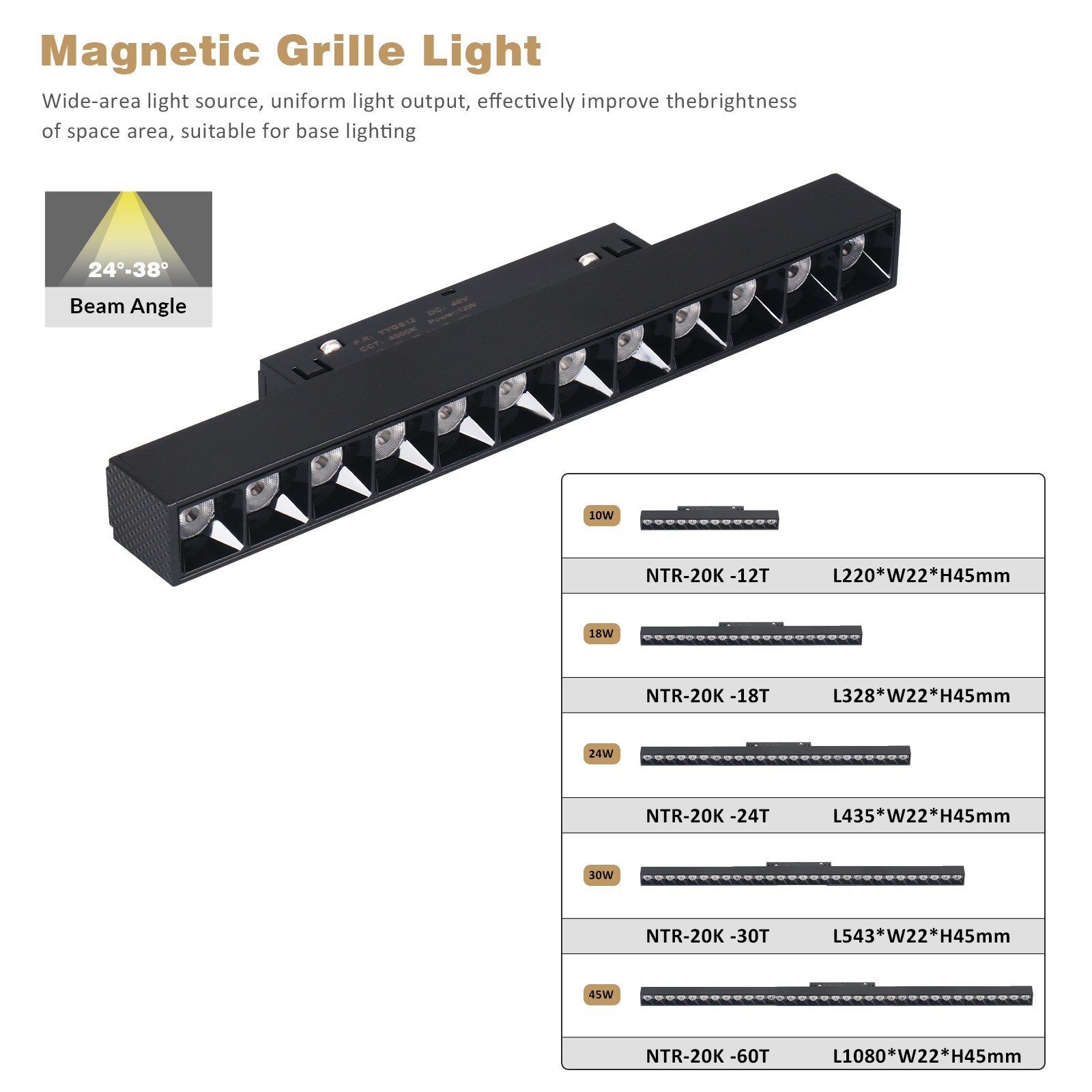 SUR-NTR Series Magnetic Track Lighting System