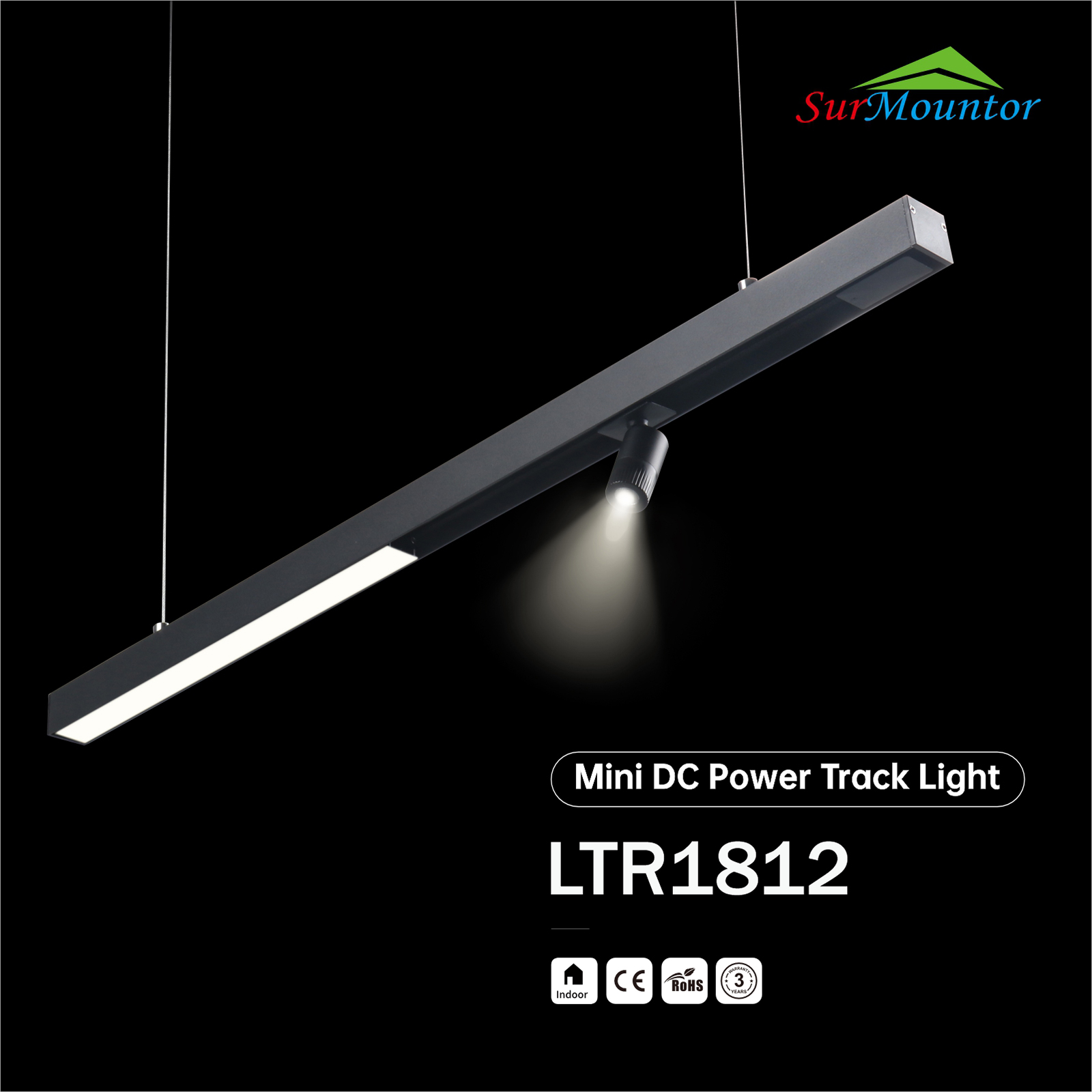 SUR-LTR1812 Mini magnetic DC Power Track Light