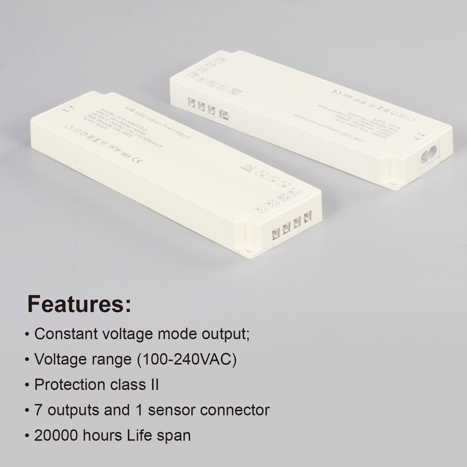 24V LED Cabinet Light Power Supply SUR-24060-CP