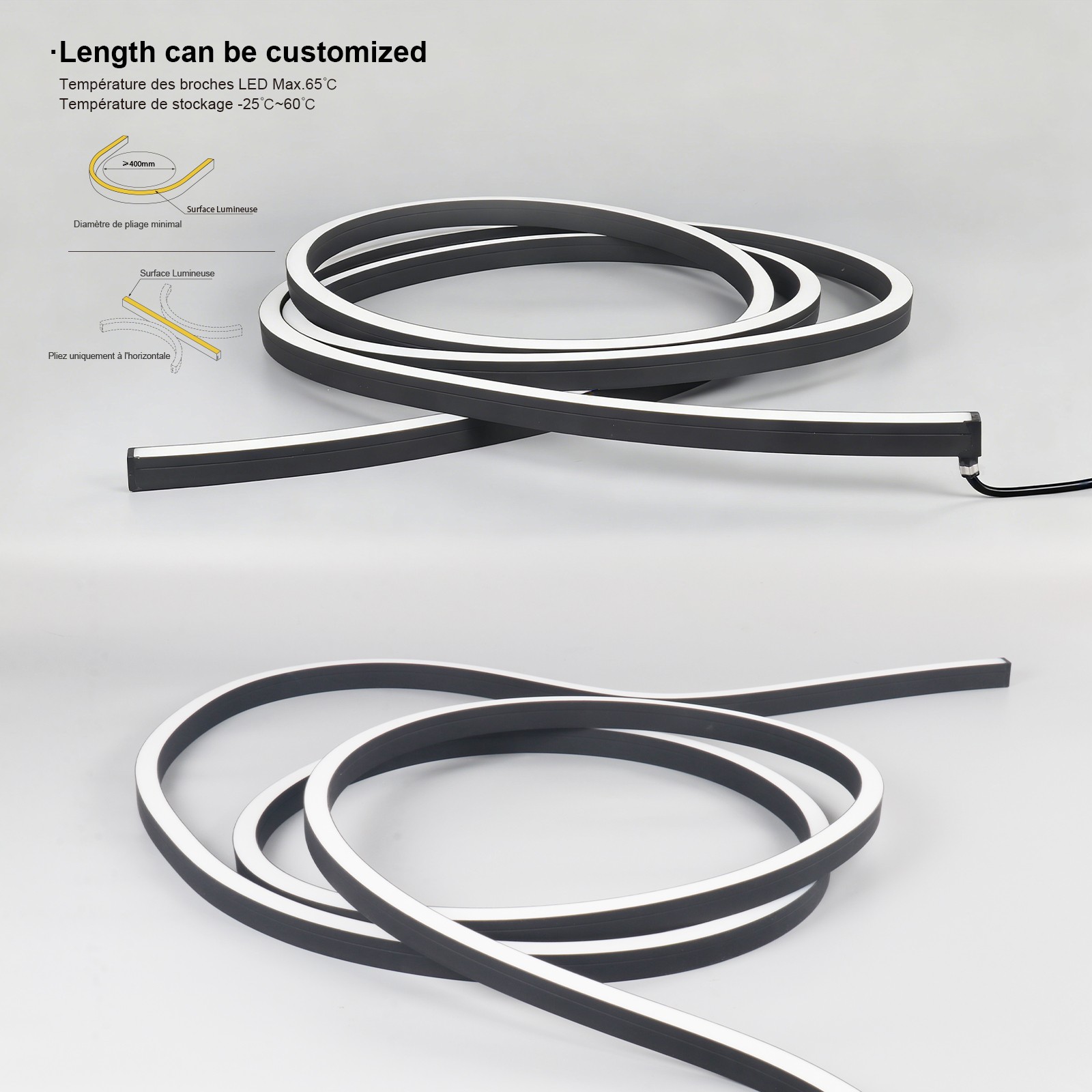 N1824P/N1824P-B Side Luminous Horizontally Bendable LED Neon Flex Light