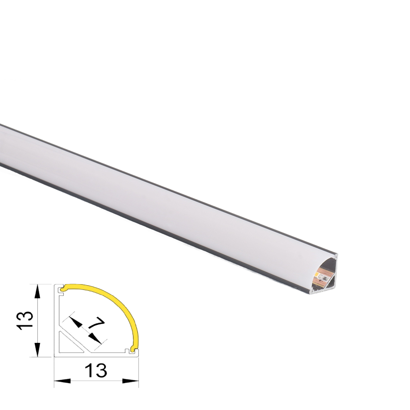 SUR-C1313 12V Surface Mounting Solder-free Corner Shelf Light for Cabinets