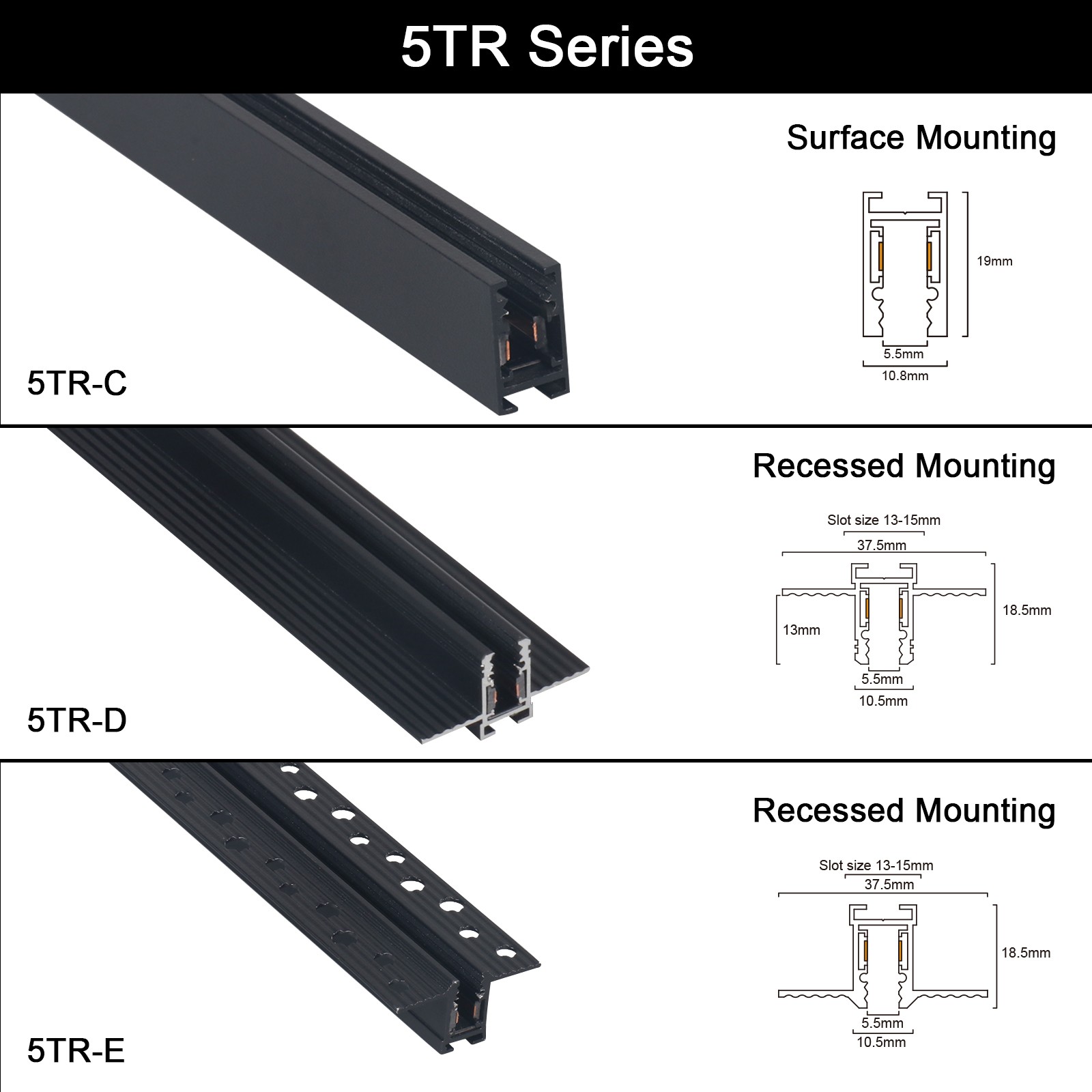 5TR Series track profiles